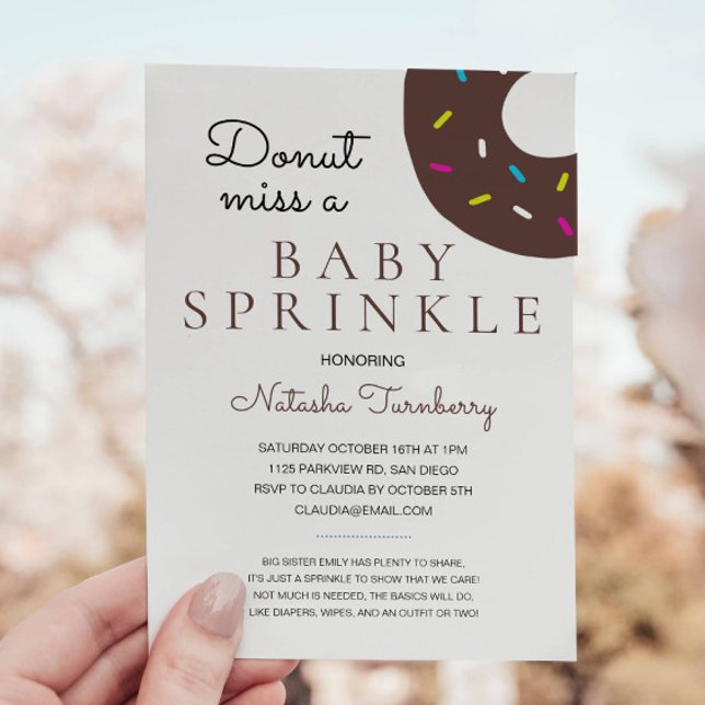 Schokolade Donut Baby Sprinkle Neutral Baby Dusche Einladung (Von Creator hochgeladen)