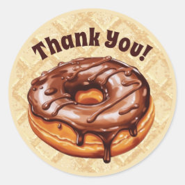 Schokolade Donut Danke, Aufkleber, Schokolade Runder Aufkleber