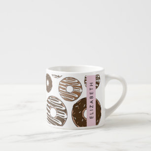 Schokolade Donuts, Karamellabüsse, Icing, Ihr Name Espressotasse