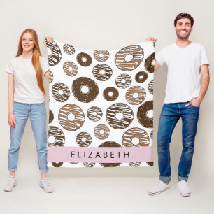 Schokolade Donuts, Karamellabüsse, Icing, Ihr Name Fleecedecke