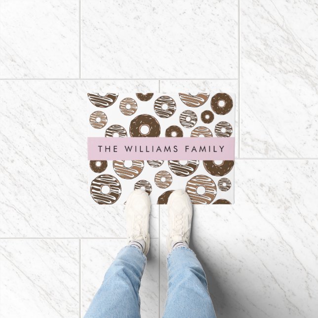 Schokolade Donuts, Karamellabüsse, Icing, Ihr Name Fußmatte (Indoor)