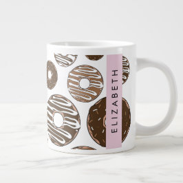 Schokolade Donuts, Karamellabüsse, Icing, Ihr Name Jumbo-Tasse
