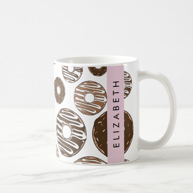 Schokolade Donuts, Karamellabüsse, Icing, Ihr Name Kaffeetasse (Rechts)