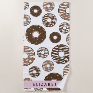 Schokolade Donuts, Karamellabüsse, Icing, Ihr Name Strandtuch