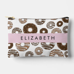 Schokolade Donuts, Karamellabüsse, Icing, Ihr Name Zubehörtasche