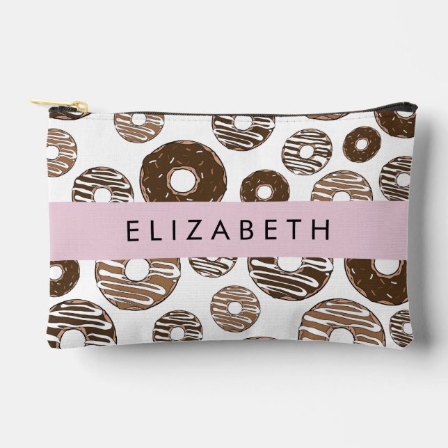 Schokolade Donuts, Karamellabüsse, Icing, Ihr Name Zubehörtasche (Vorderseite)