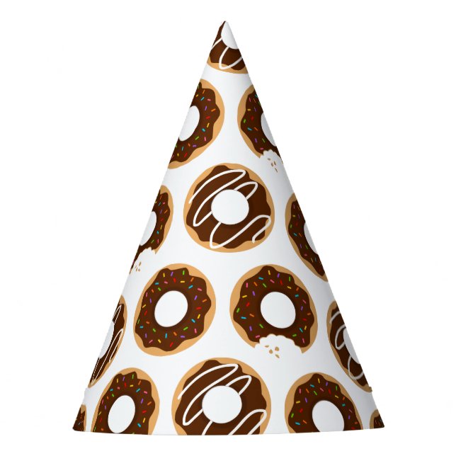 Schokolade Donuts Muster Partyhütchen (Vorderseite)