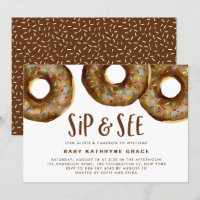 Schokolade Donuts Sprinkles Babydusche Sippe und s