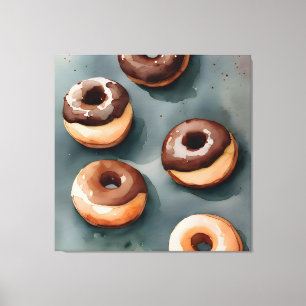 Schokolade Donuts Wasserfarbe Leinwanddruck