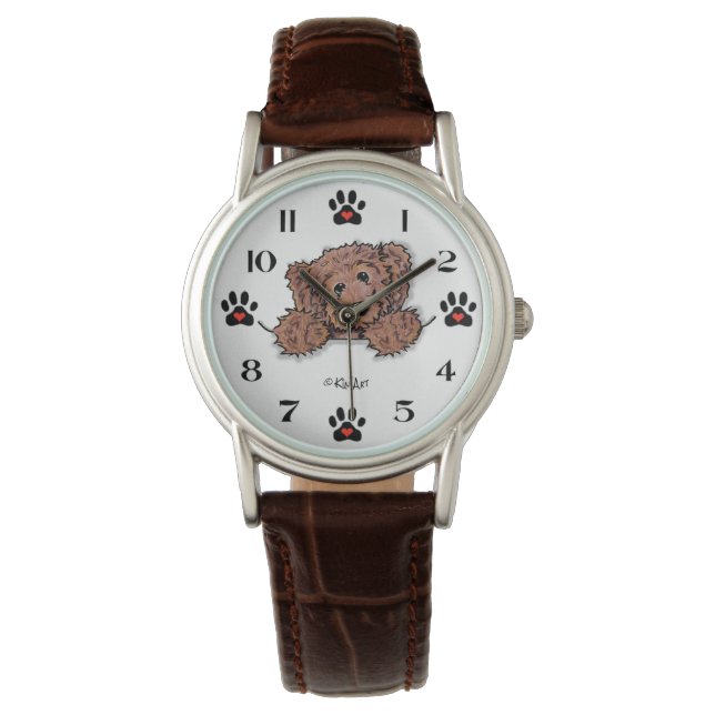 Schokolade DOODLE Hundeschau Armbanduhr (Vorderseite)