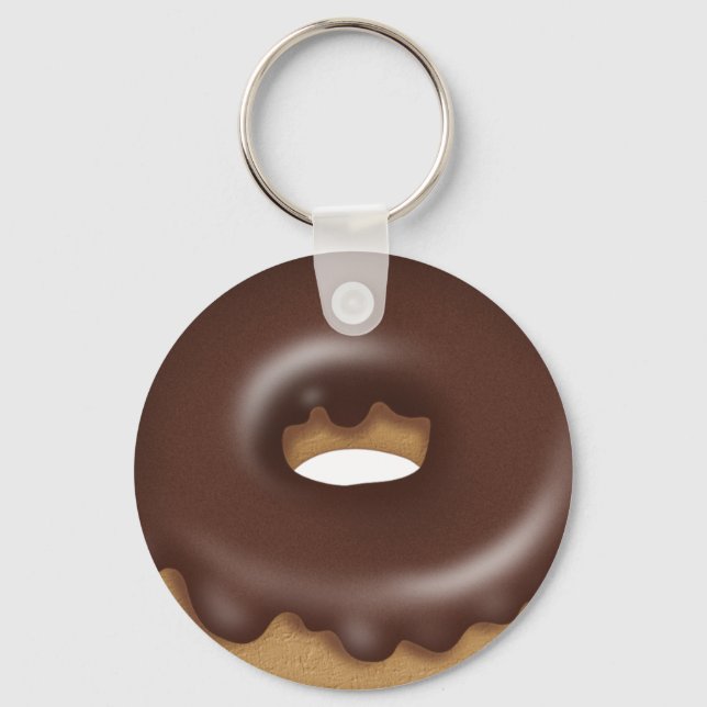 Schokolade Eced donut Cartoon Bäckerei Schlüsselan Schlüsselanhänger (Vorderseite)
