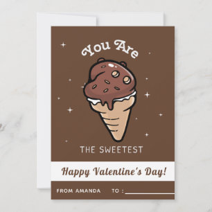 Schokolade Eiscreme Kinder Valentinstag in der Sch Feiertagskarte