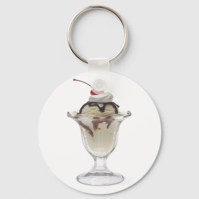 Schokolade Eiscreme Sundae Schlüsselanhänger (Vorderseite)