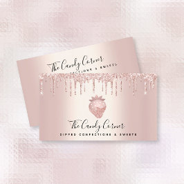 Schokolade Erdbeere Confection Rose Gold Tropfen Visitenkarte