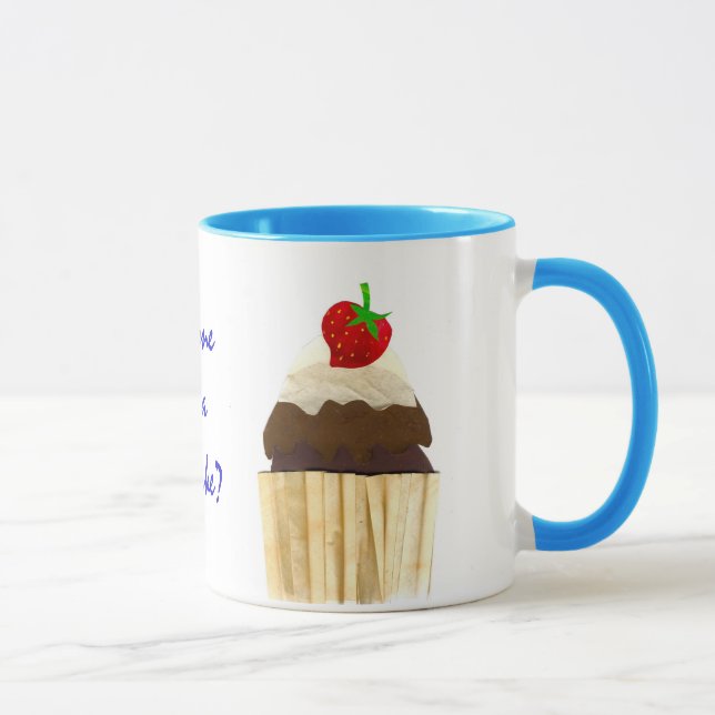 Schokolade Erdbeere Cupcake Ringer Tasse (Rechts)