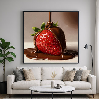 Schokolade Erdbeere - Detaillierte Farbgebung Poster