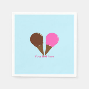 Schokolade & Erdbeere Eis Party Napkins Serviette