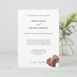 Schokolade-Erdbeeren-Hochzeit Einladung