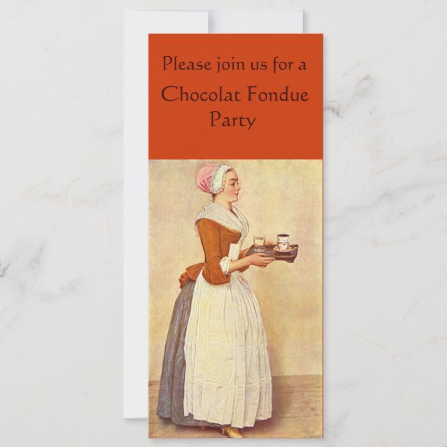 SCHOKOLADE FONDUE DINNER PARTY EINLADUNG (Vorderseite)