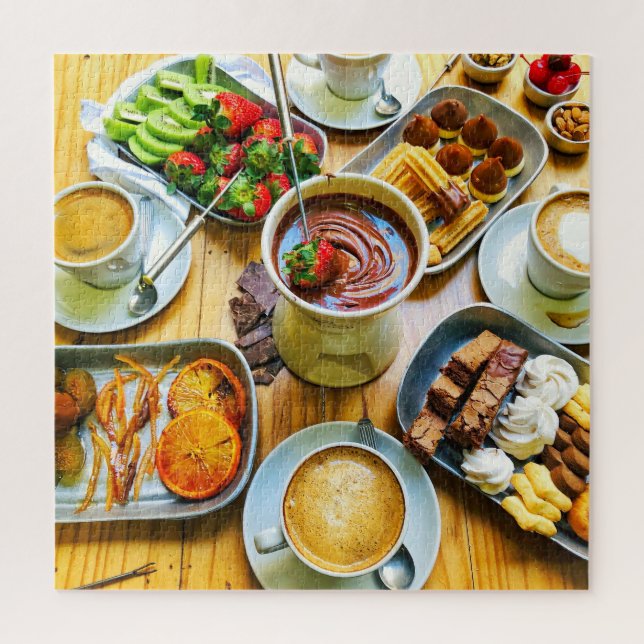 Schokolade Fondue Kaffee Erdbeere Nachtisch Essen (Vertikal)