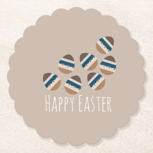 Schokolade Frohe Ostern Eier Erdtöne Blau Braun Untersetzer