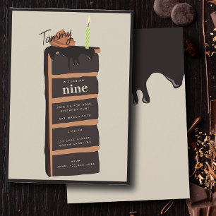 Schokolade Geburtstagskuchen Geburtstagsparty Einladung