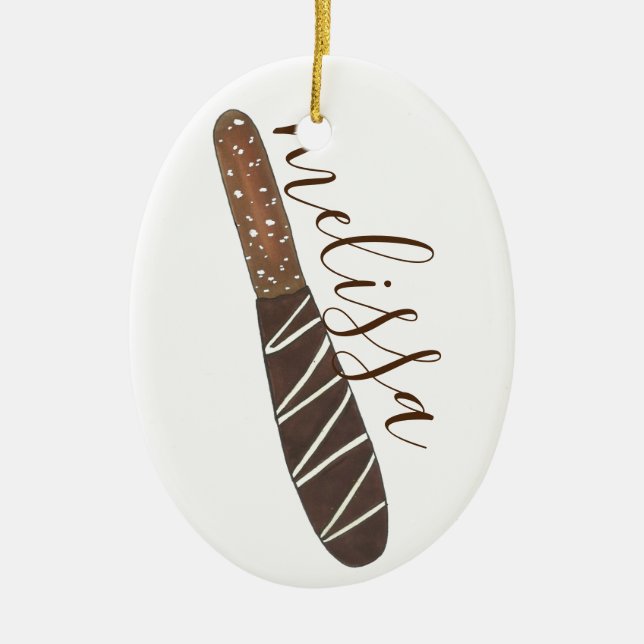 Schokolade Geschirrspüler Pralzel Rod Chocolatier  Keramik Ornament (Vorne)