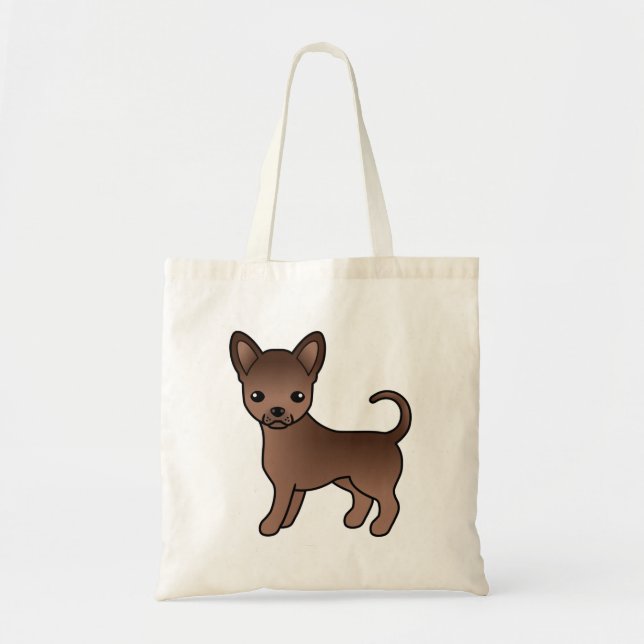 Schokolade glatter Coat Chihuahua Niedlicher Carto Tragetasche (Vorne)