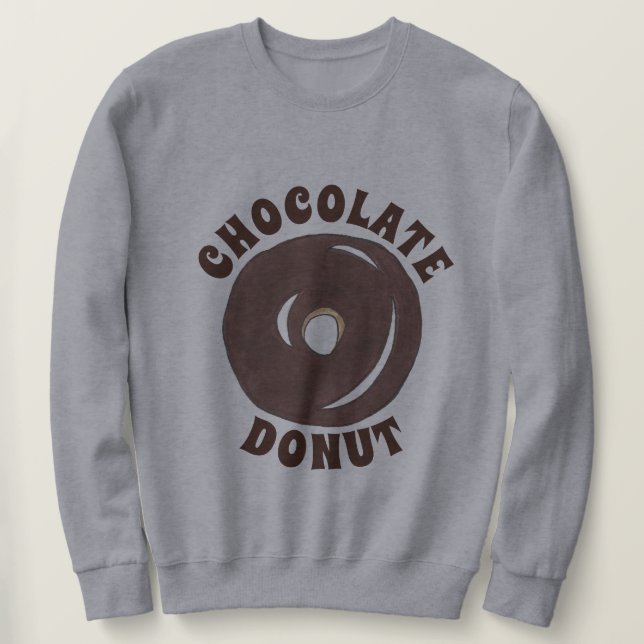 Schokolade Glazed Cake Doughnut Donut Frühstück Sweatshirt (Design vorne)