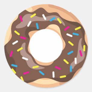 Schokolade Glazed Donut Runder Aufkleber