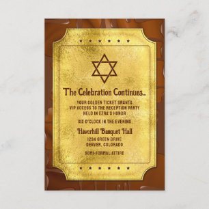 Schokolade Golden Ticket Bat Bar Mitzvah Empfang Begleitkarte