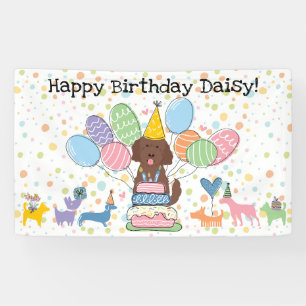 Schokolade Goldendoodle Hund Geburtstagsparty Banner