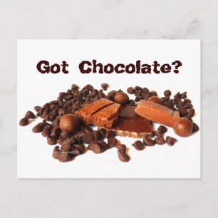 Schokolade got? postkarte