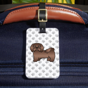 Schokolade Havanese Niedlich Cartoon Dog & Custom  Gepäckanhänger
