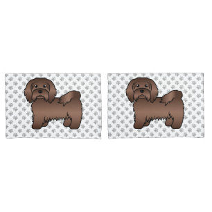 Schokolade Havanese Niedlich Cartoon Dog Illustrat Kissenbezug