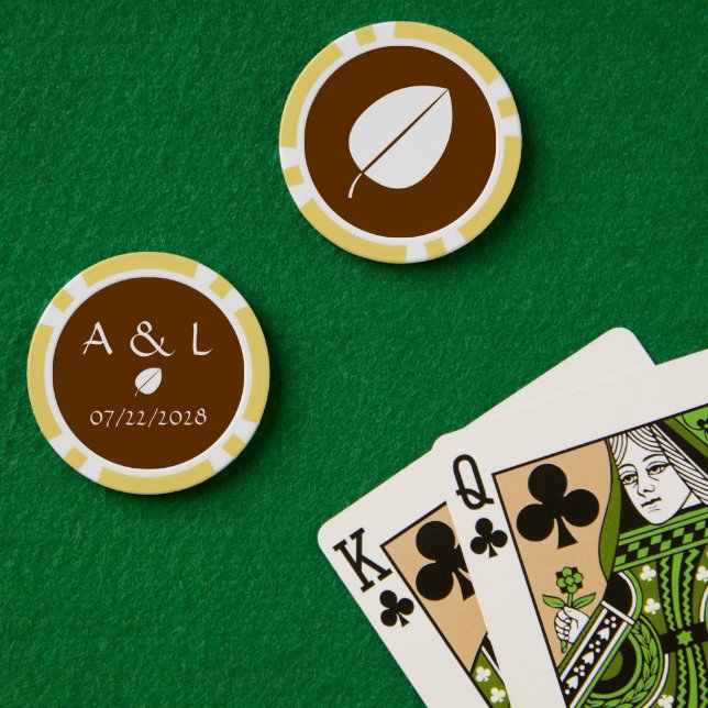 Schokolade-Herbstlaub Pokerchips (Pokertisch (doppelt))