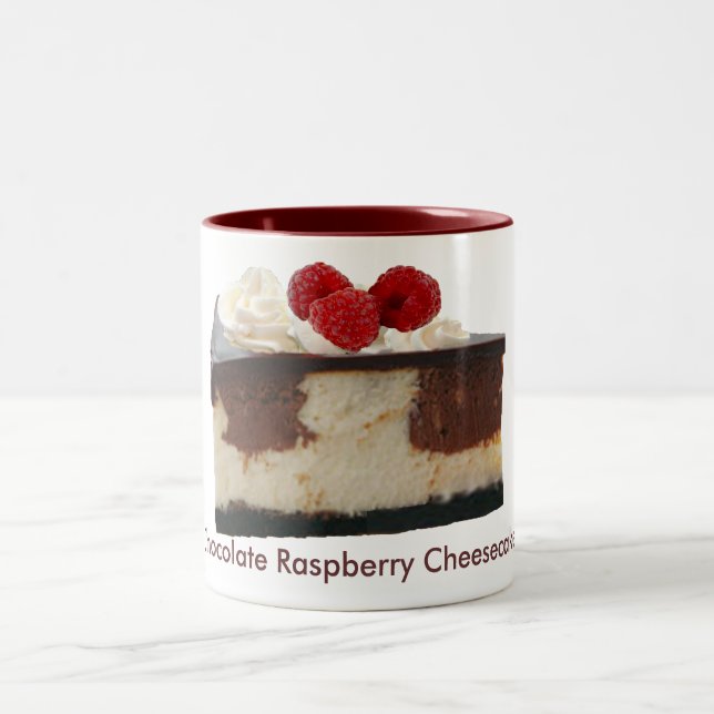 Schokolade Himbeere Cheesecake Zweifarbige Tasse (Mittel)