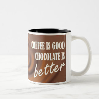 Schokolade ist besser zweifarbige tasse