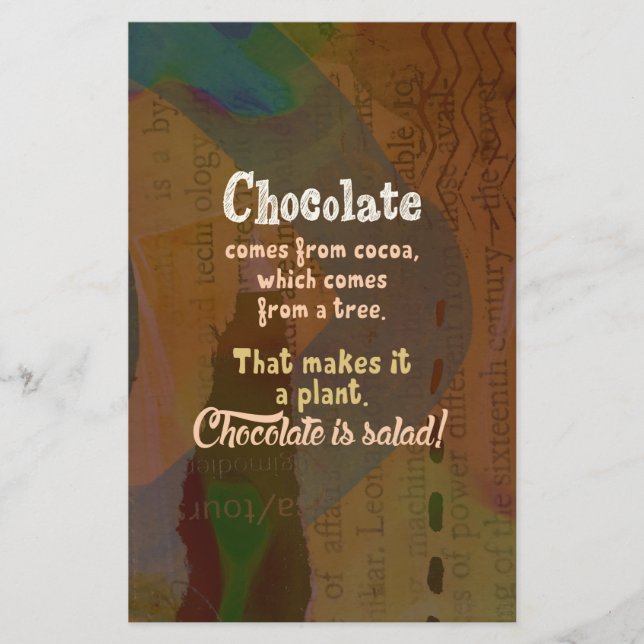 Schokolade ist Salat! (Vorderseite)