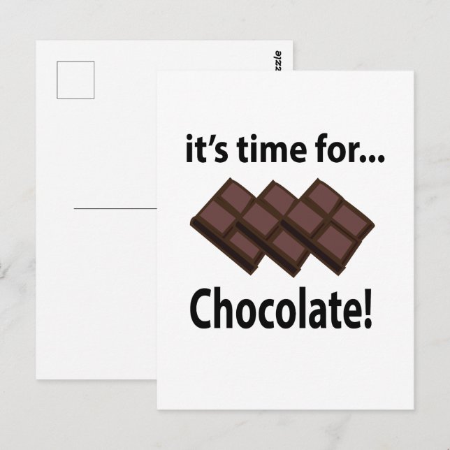 Schokolade ist Zeit für Schokolade Postkarte (Vorne/Hinten)