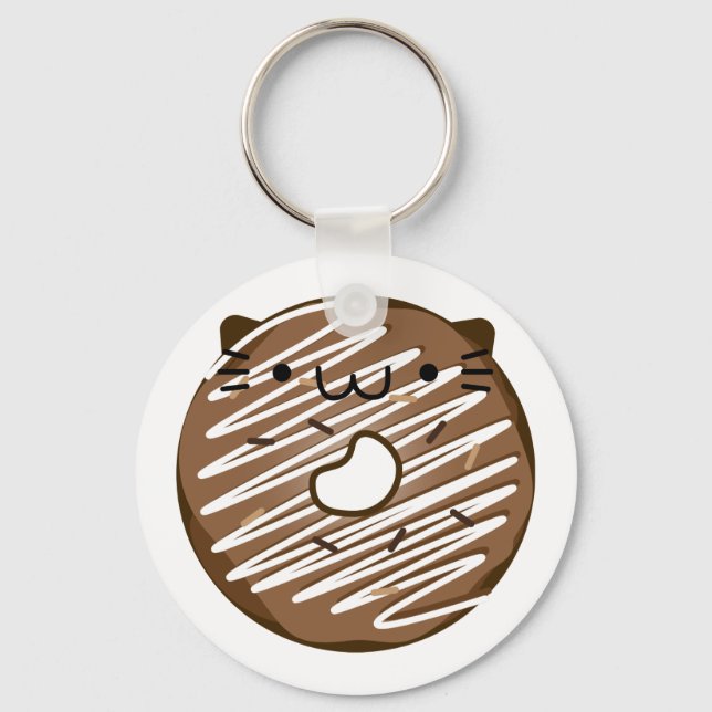 Schokolade Kat Donut Schlüsselanhänger (Vorderseite)