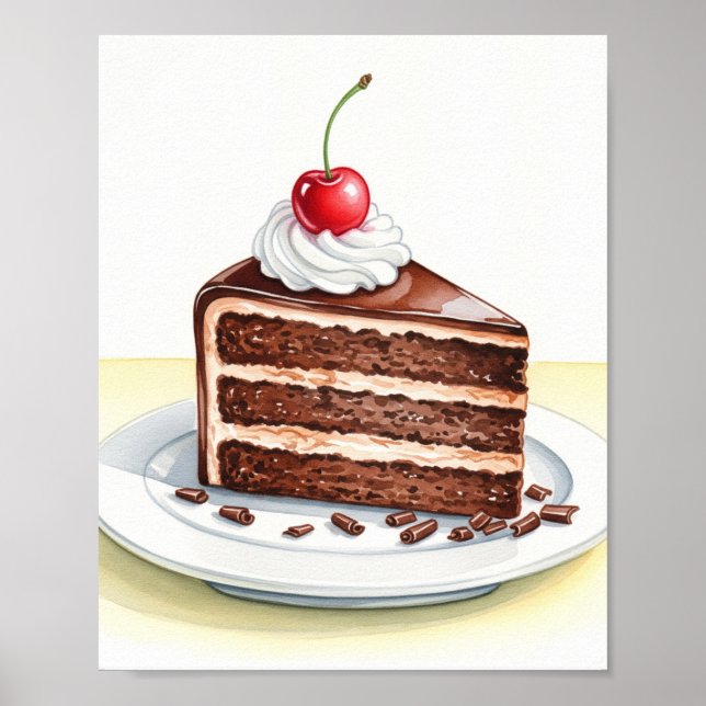 Schokolade Kuchen Art Print Poster (Vorne)