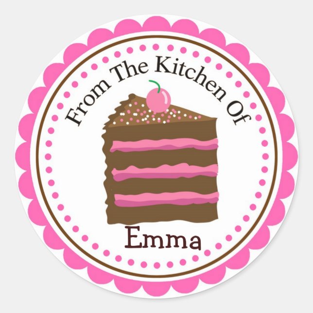Schokolade Kuchen Kitchen Stickers (Vorderseite)