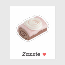 Schokolade Kuchen mit rosa Zuckerguss Aufkleber