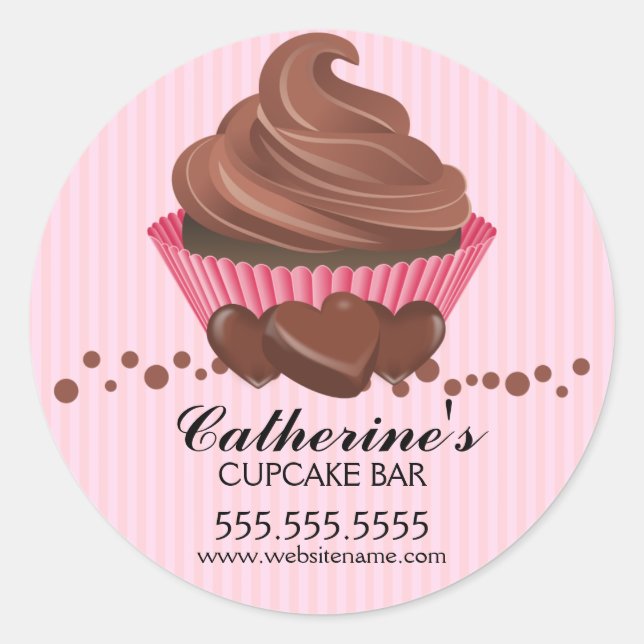 Schokolade Kupcake Bäckerei Box Siegel Runder Aufkleber (Vorderseite)