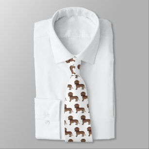 Schokolade Kurze Dackel Cartoon Dog Muster Krawatte