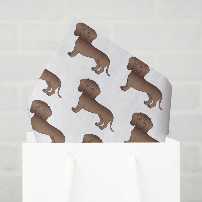 Schokolade Kurze Dackel Cartoon Dog Muster Seidenpapier (Geschenktüte)