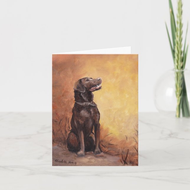 Schokolade Labe Hundekunst Notecard Karte (Vorderseite)