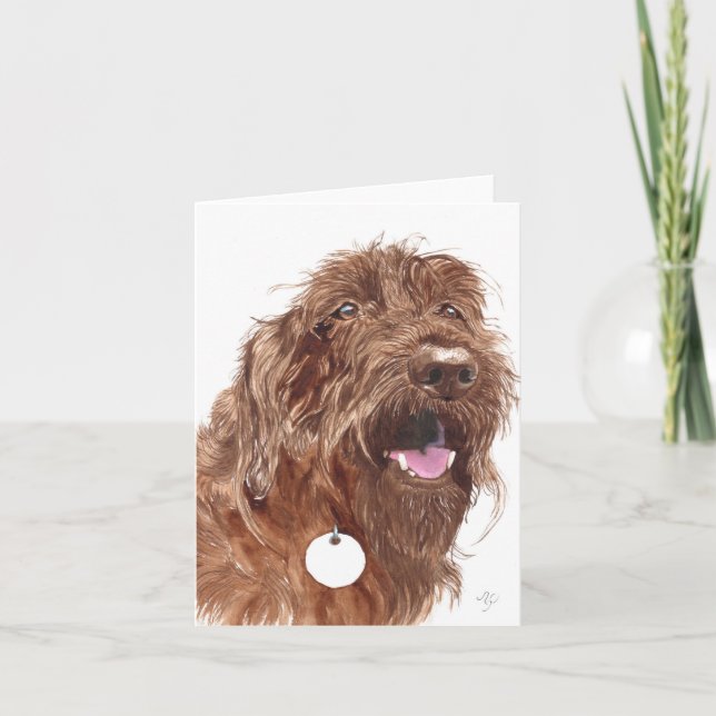 Schokolade Labradoodle #1 Notecards Karte (Vorderseite)