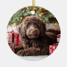 Schokolade Labradoodle Keramik Ornament